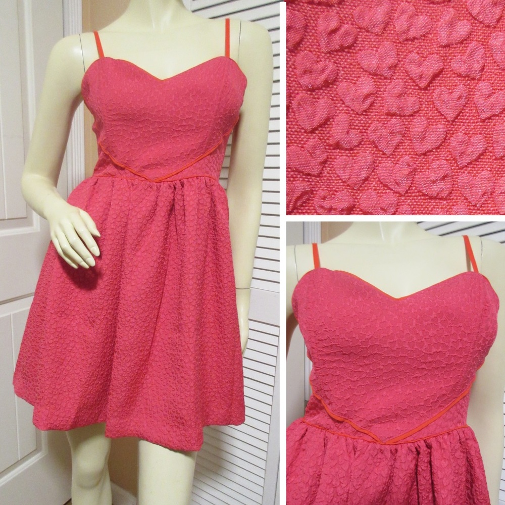 Y2K NWT Urban Outfitters Pink Mini Dress Heart/Hearts Romantic Cottagecore Party